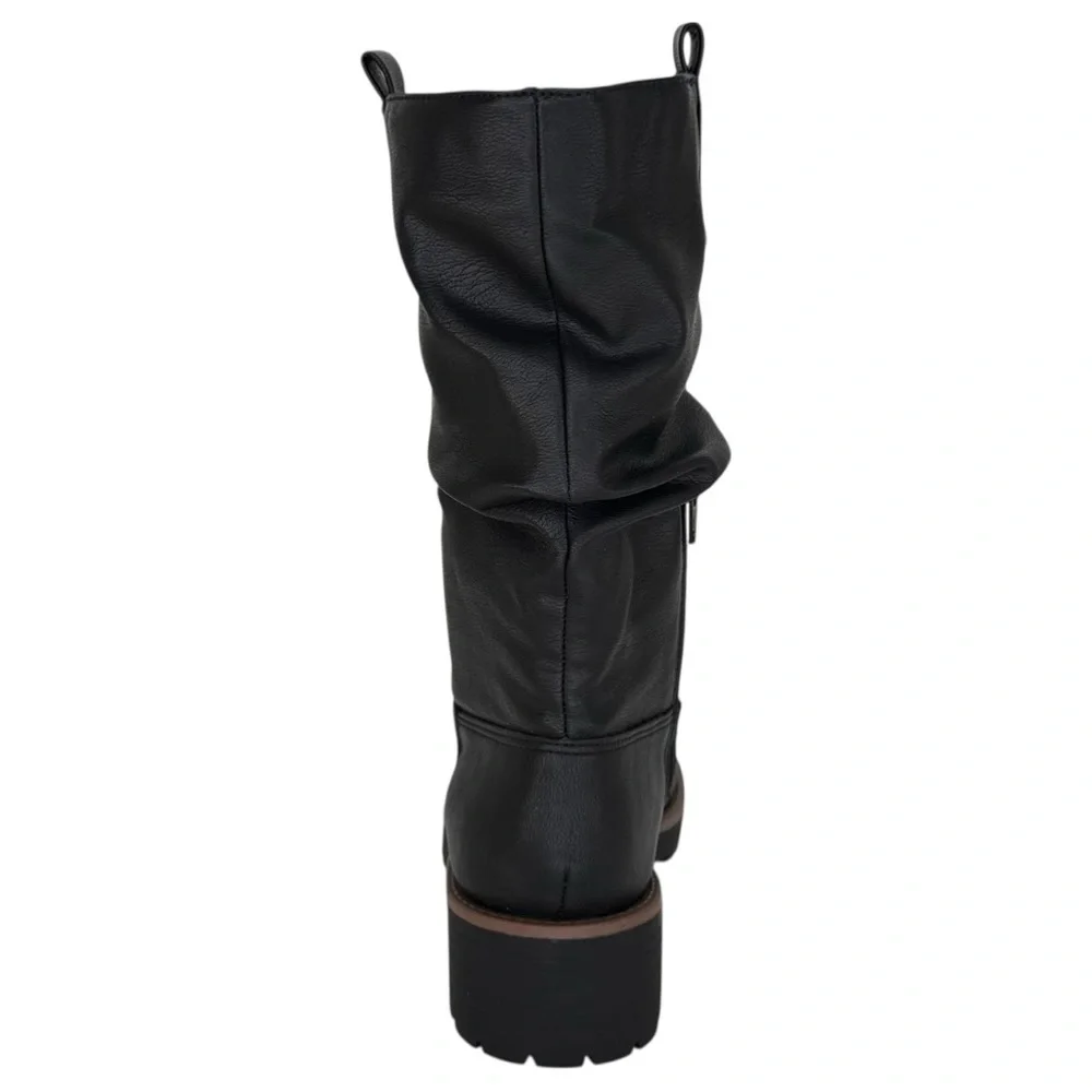 Sun + Stone Nelliee Black Faux Leather Mid-Calf Womens Boots Size 10M - Picture 4 of 11